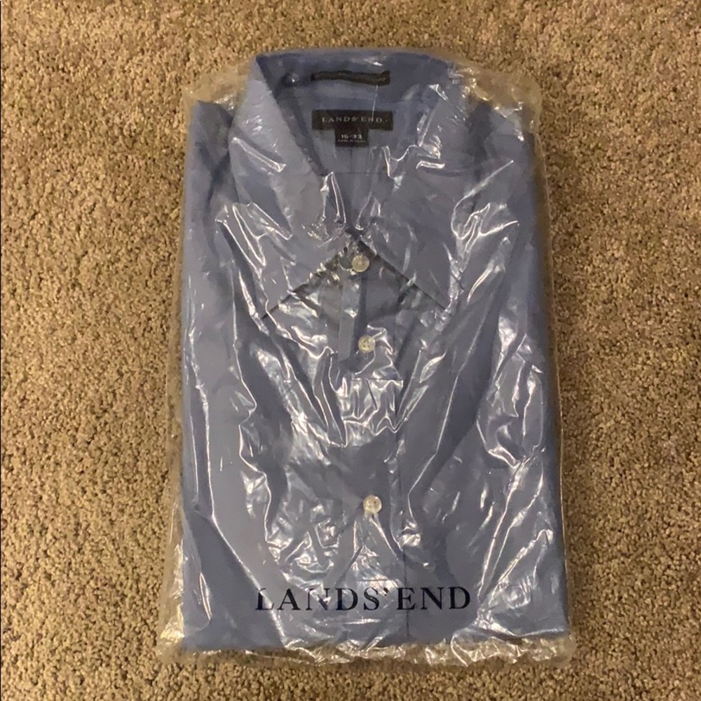 Lands End No Iron Pinpoint Button Down 16-33